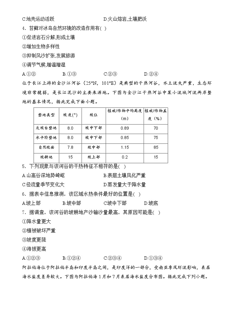山东省济南市私立济南齐鲁学校2024-2025学年高一上学期12月月考地理试题第2页