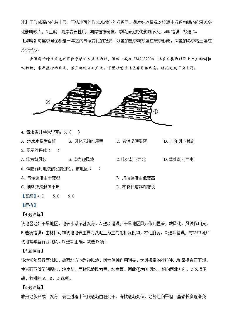 重庆市大石中学2024-2025学年高三上学期11月月考地理试题 Word版含解析第2页