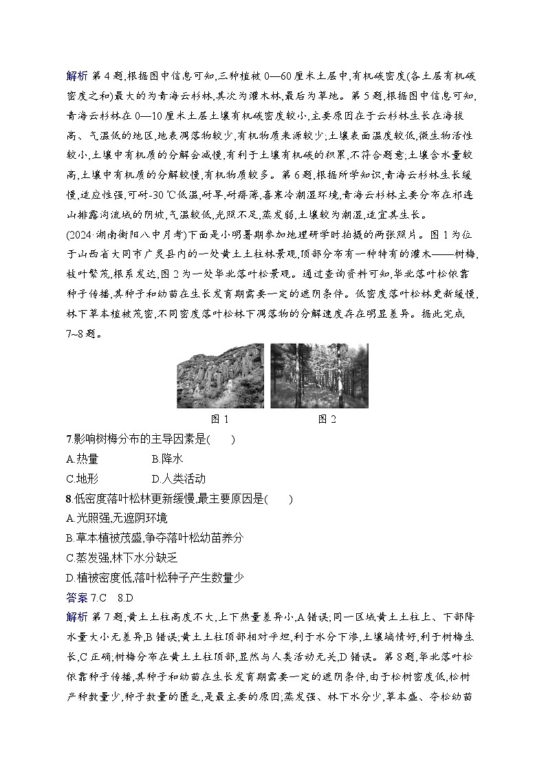 备战2025年高考地理二轮复习（湖南版）专题突破练5 自然环境的整体性与差异性（Word版附解析）第3页