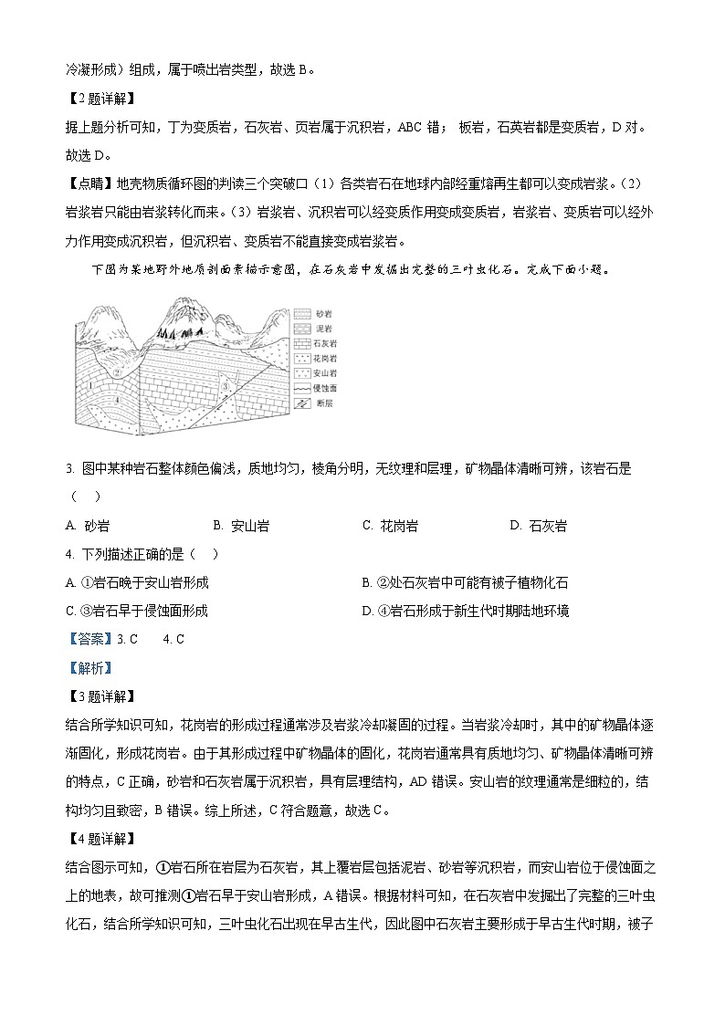 浙江省杭州市钱塘联盟2024-2025学年高二上学期11月期中联考地理试题 Word版含解析第2页