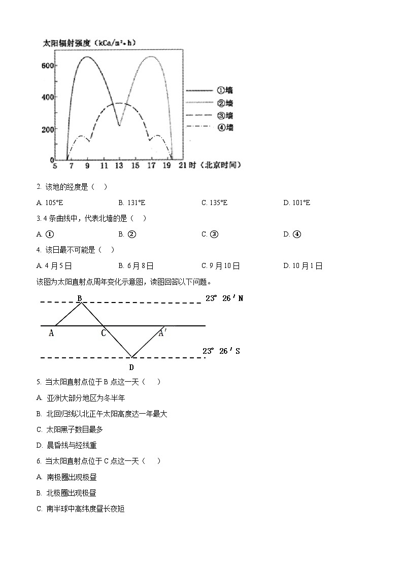 福建省名校协作体四校2024-2025学年高二上学期11月期中地理试题无答案第2页
