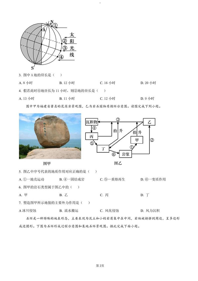 2024～2025学年江苏省连云港市灌南县高二(上)期中地理试卷(含答案)第2页