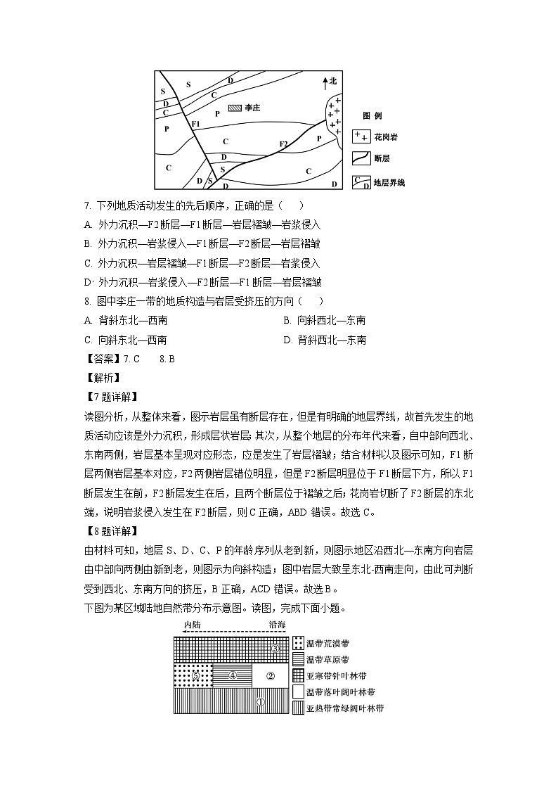 2023~2024学年河北省石家庄市辛集市高二(上)2月期末地理试卷(解析版)第3页