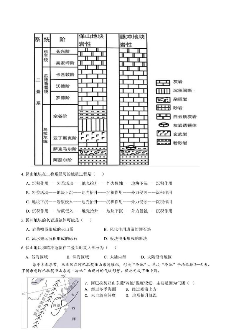 2024～2025学年吉林省通化市梅河口市第五中学高二(上)12月月考地理试卷(含答案)第2页