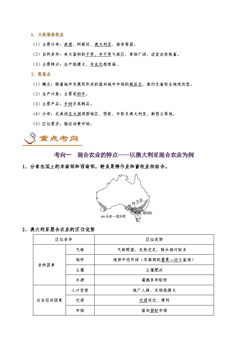 备战2025年高考地理考点一遍过学案考点33农业地域类型（附解析）第2页