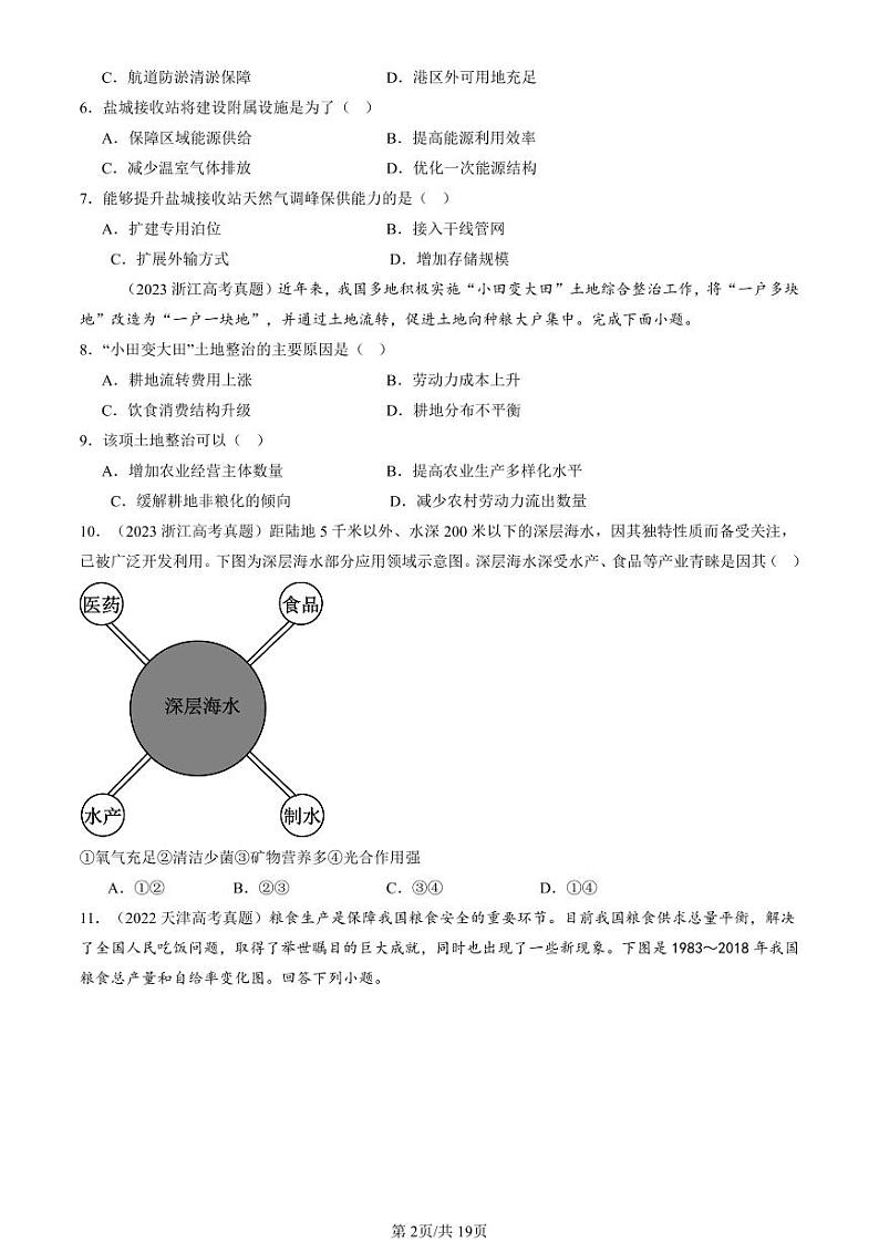 2022-2024全国高考真题地理汇编：资源安全与国家安全章节综合第2页