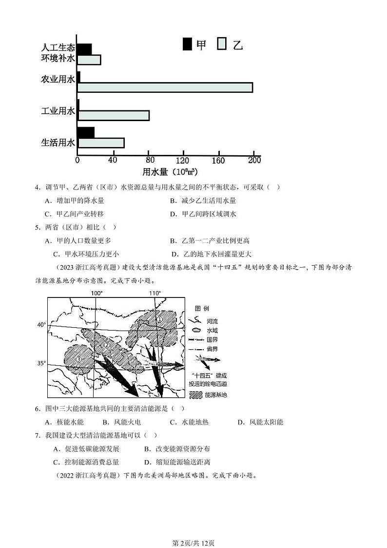 2022-2024全国高考真题地理汇编：资源跨区域调配第2页