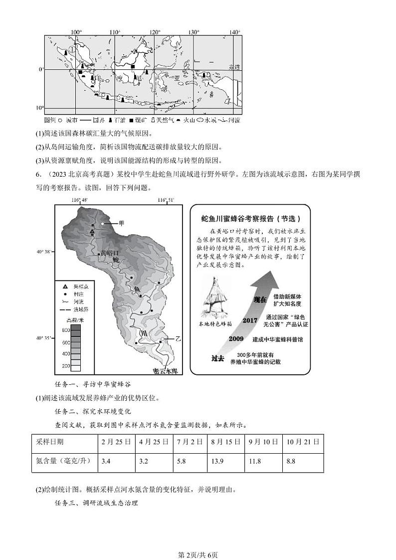 2022-2024全国高考真题地理汇编：人类面临的主要环境问题第2页