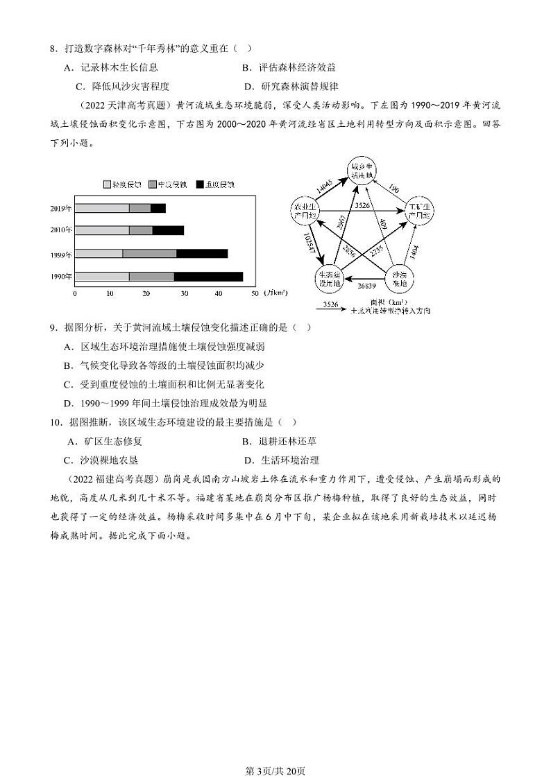 2022-2024全国高考真题地理汇编：生态脆弱区的综合治理第3页