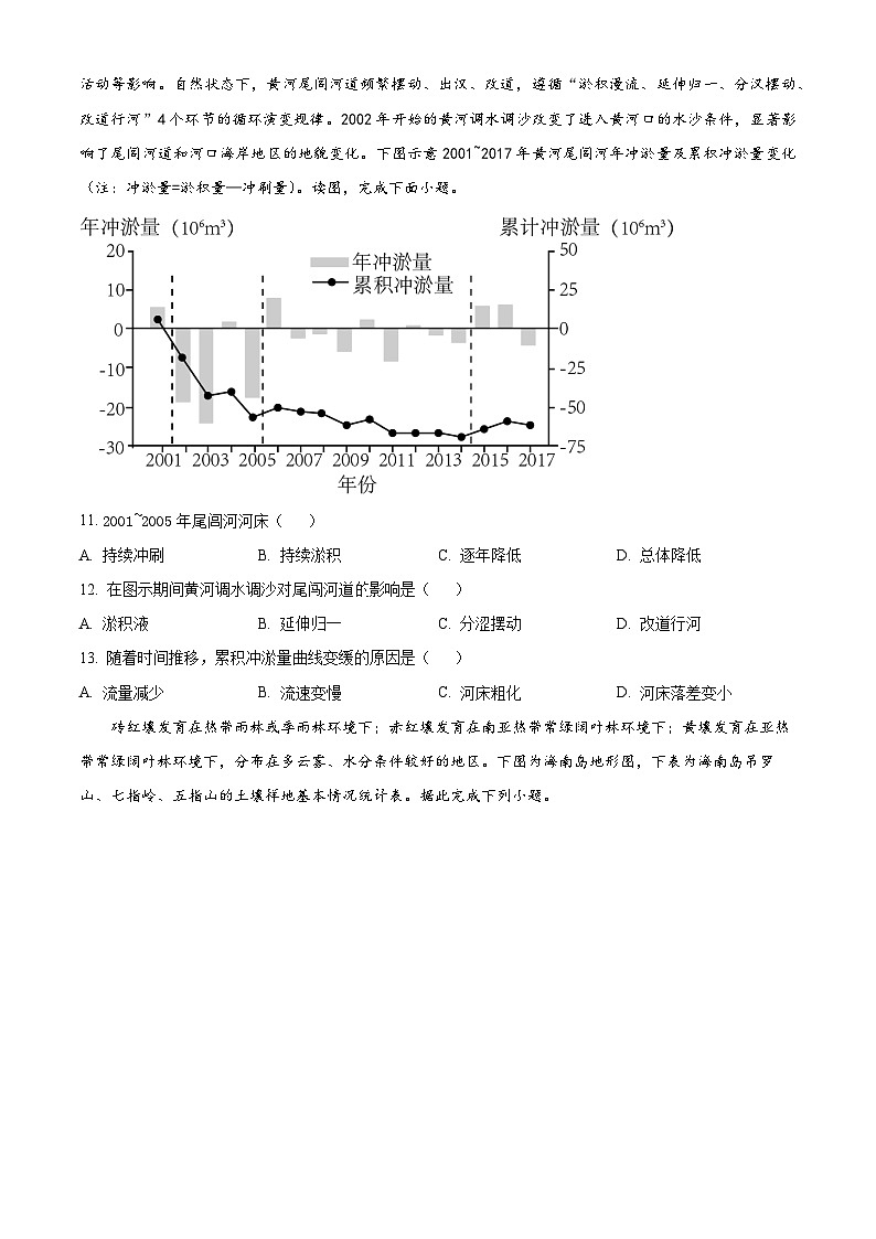 湖南省娄底市涟源市部分学校2024-2025学年高三上学期12月月考地理试题 Word版无答案第3页