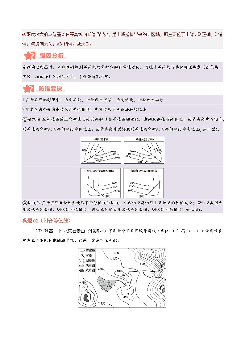 专题01 等高线易错提分（5大易错点）-备战2025年高考地理考试易错题（新高考通用）（解析版）第3页