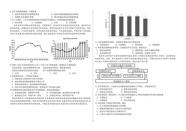 地理丨山东省中学联盟百校大联考2025届高三上学期12月学情诊断地理试卷及答案第2页