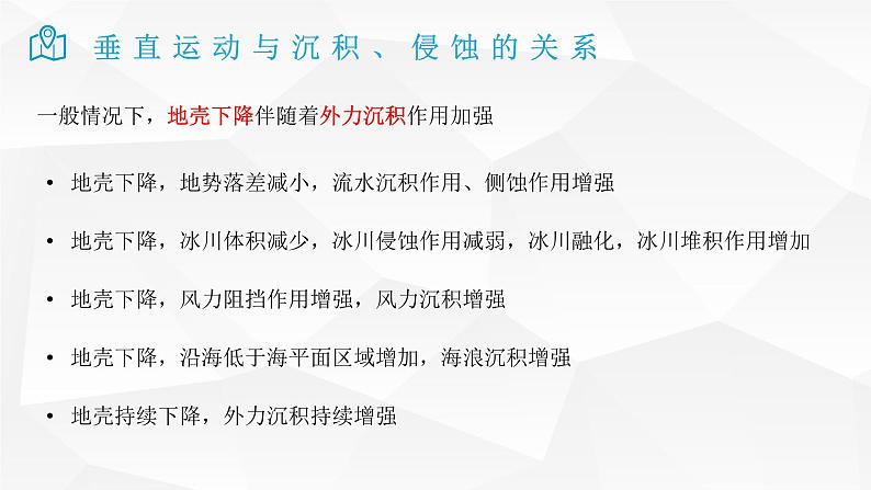 2025届高考地理二轮复习微专题课件22 垂直运动与沉积、侵蚀的关系第6页