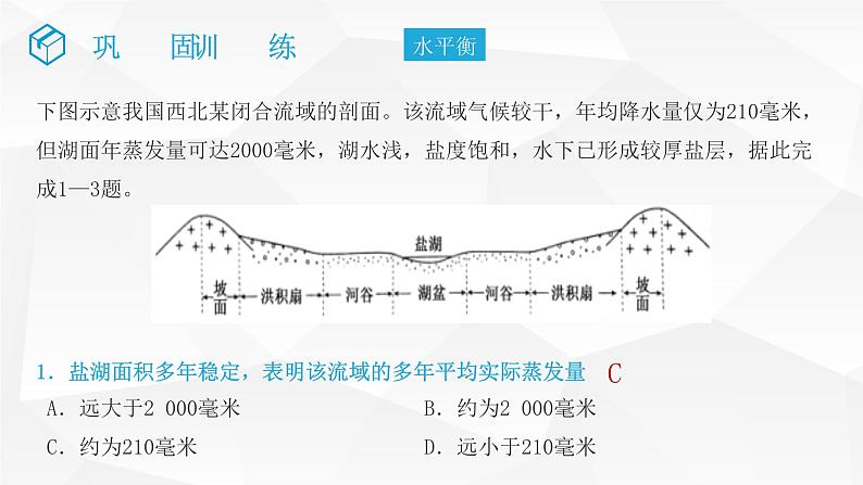 2025届高考地理二轮复习微专题课件19 水平衡原理第8页