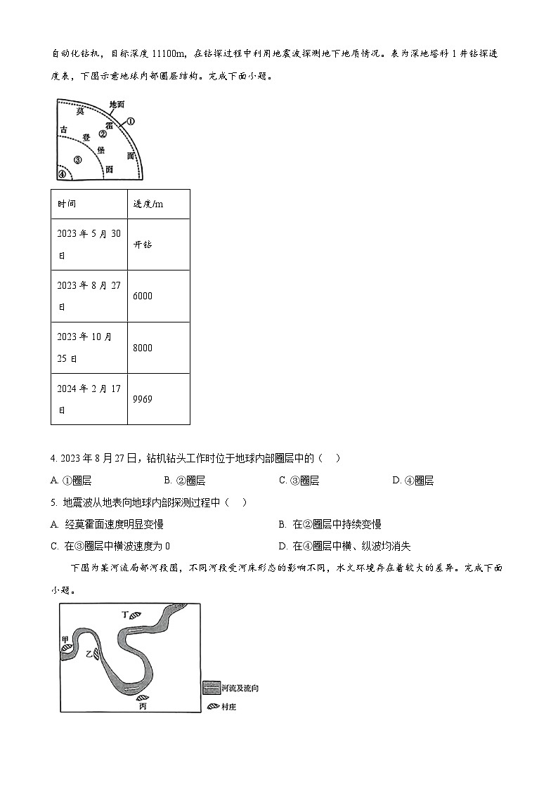 湖南省部分学校2024-2025学年高一上学期12月大联考地理试题无答案第2页