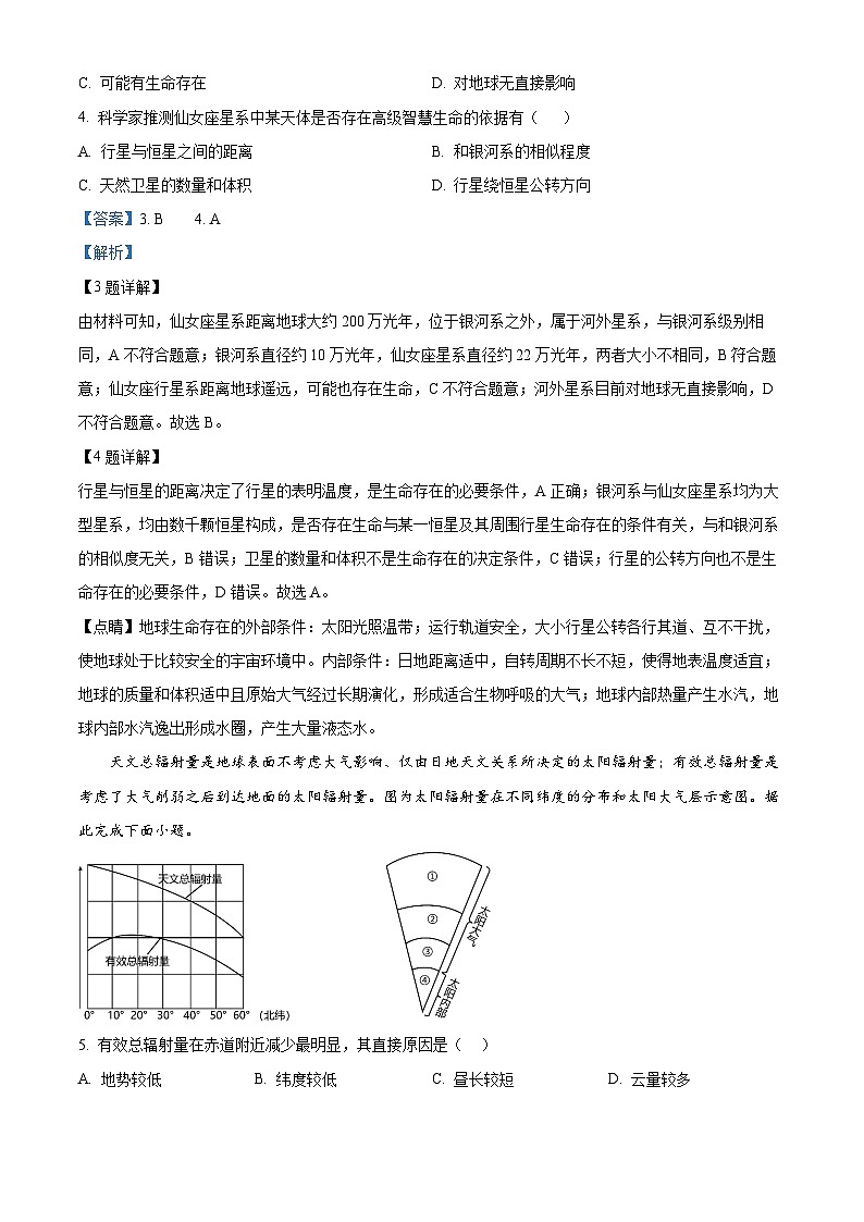 江苏省南京、镇江、徐州等十校2024-2025学年高一上学期12月联考地理试题  Word版含解析第2页