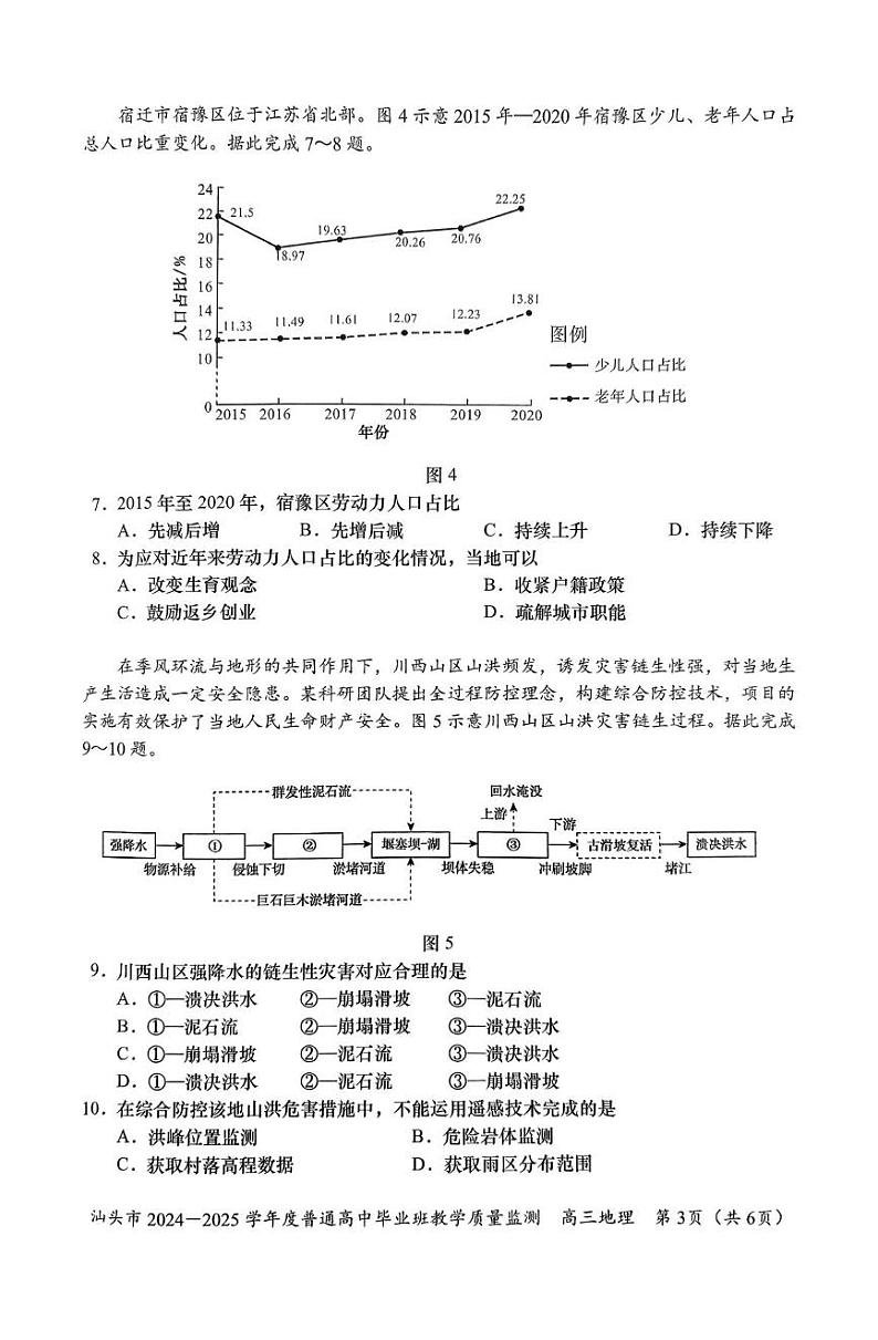 广东省汕头市2024-2025学年高三上学期期末教学质量检测地理试题第3页