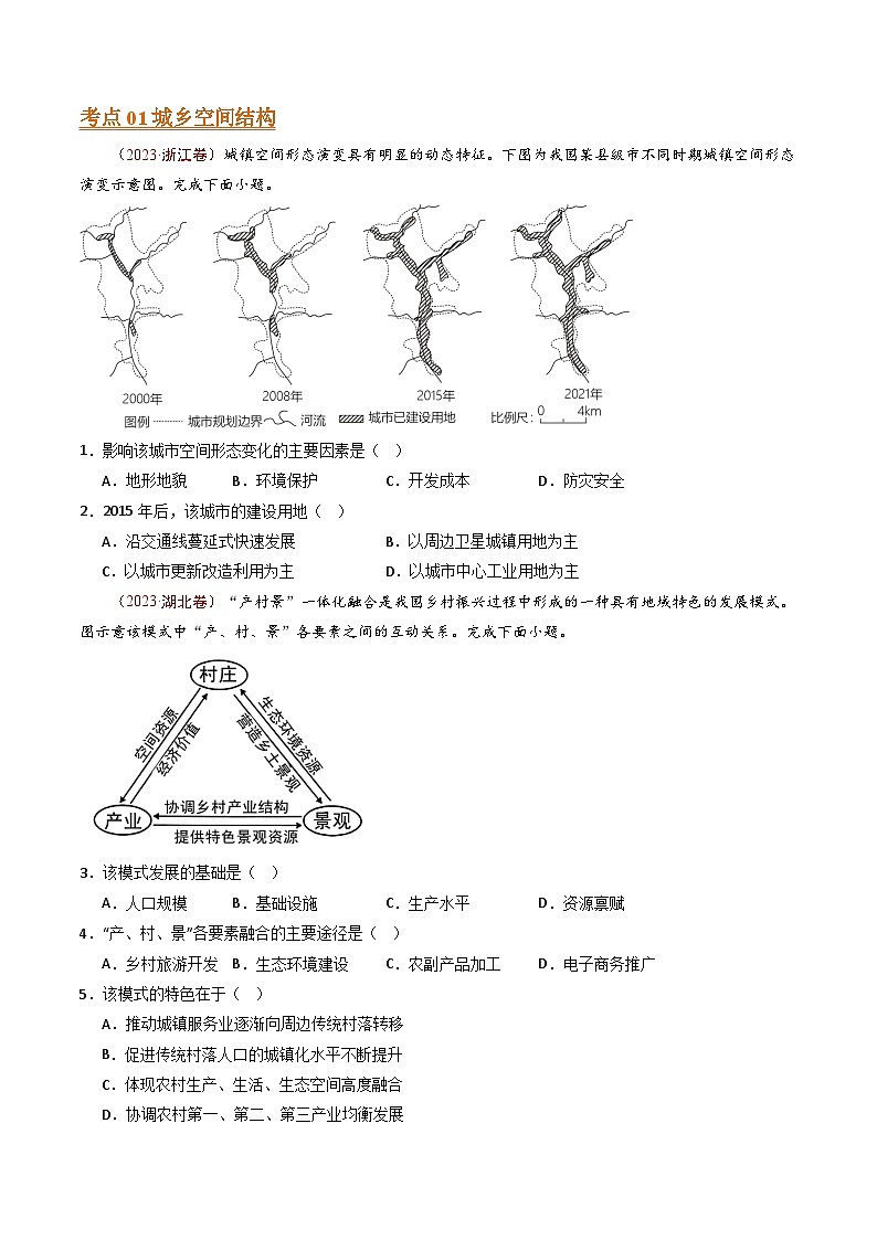 专题10 城市和乡村-【真题汇编】最近10年（2014-2023）高考地理真题分项汇编（全国通用）（学生卷）第2页