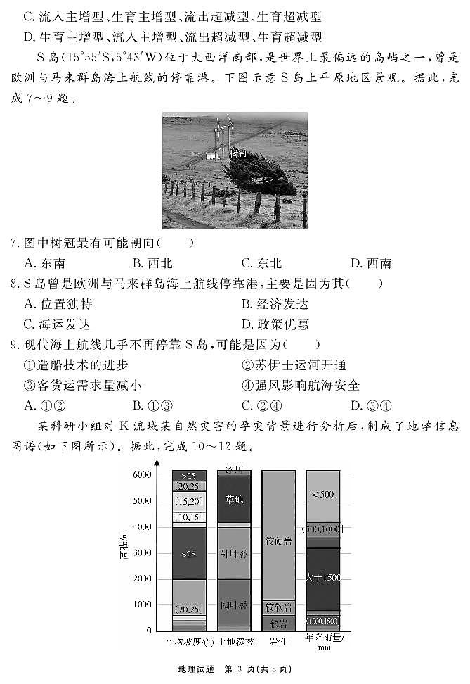 安徽省耀正2025届高三年级上学期12月名校阶段检测联考-地理试卷+答案第3页