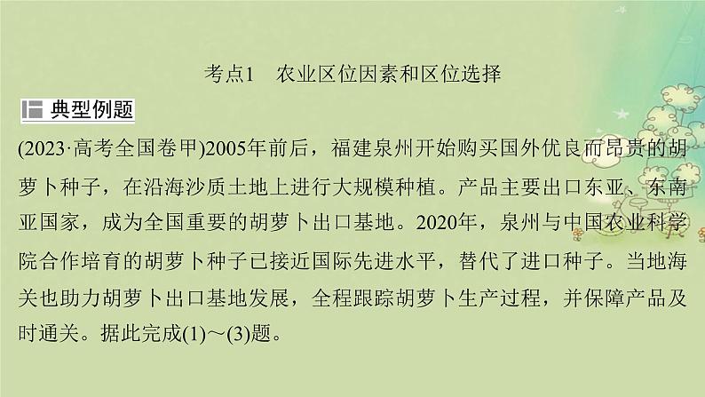 2025届高考地理二轮专题复习与测试第一部分专题篇专题七农业区位理论课件第5页