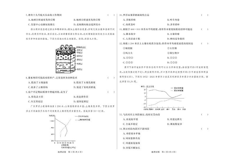 临夏州高中2024—2025 学年秋季学期期末质量监测试卷高三地理第2页