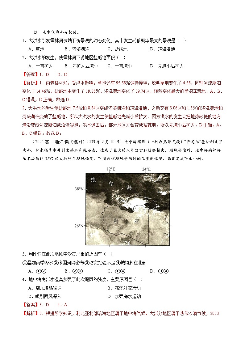 第19讲 自然灾害与地理信息技术（练习）（解析版）第2页