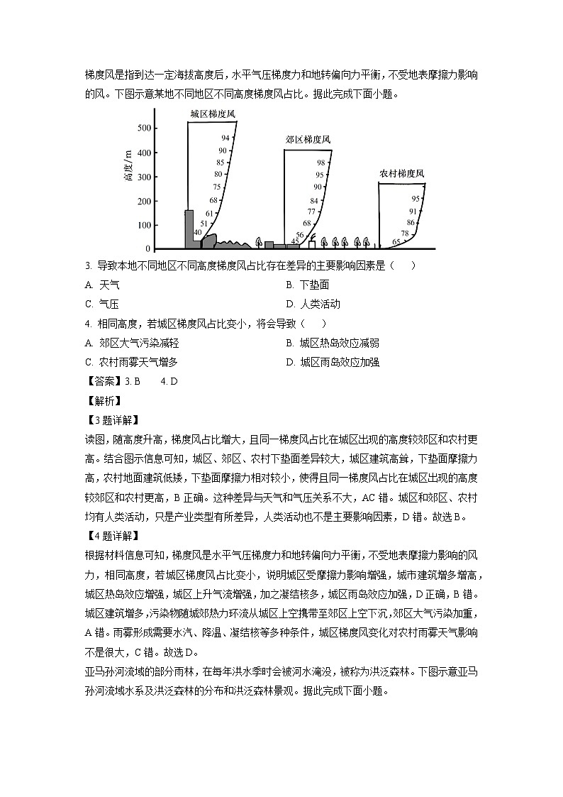 2023~2024学年山东省青岛市局属、青西、胶州等地高三上学期期中地理试卷（解析版）第2页