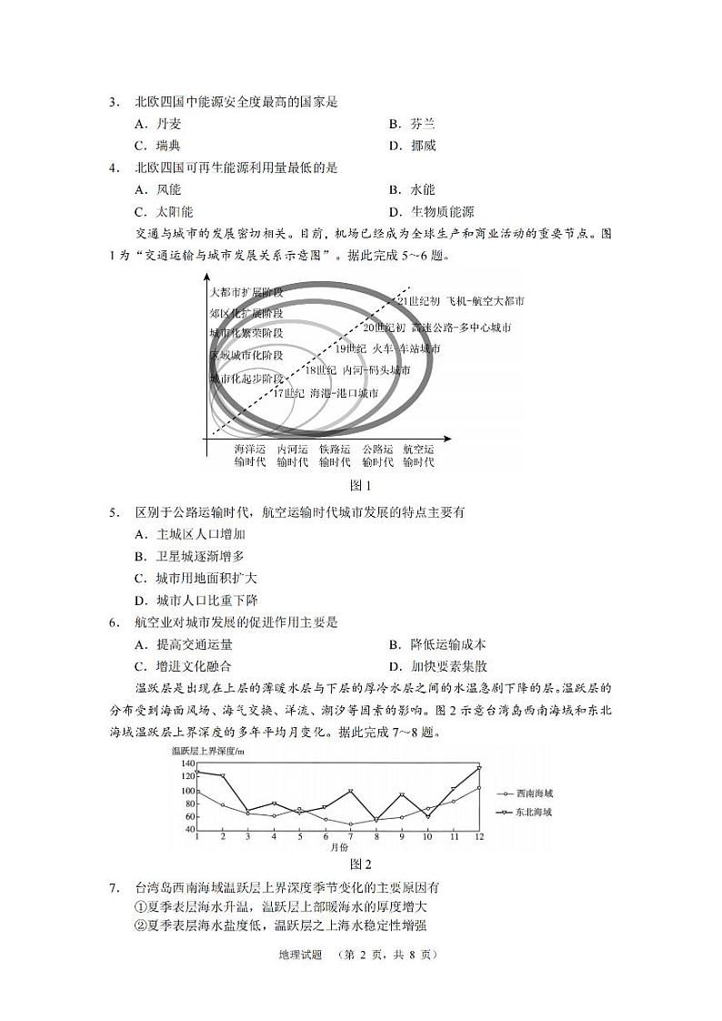 湖南省长郡中学2025届高三上学期期末适应性考试 地理 PDF版含解析第2页