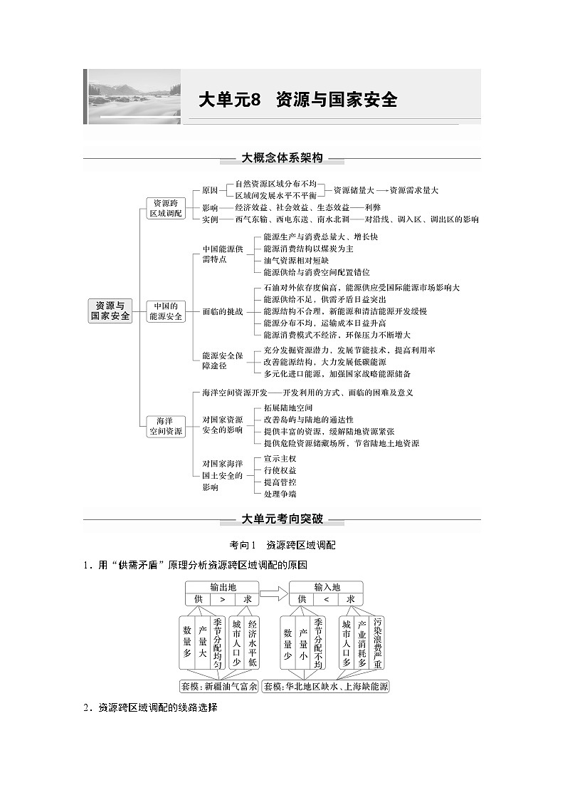 第三部分　大单元8　资源与国家安全--2025年高考地理大二轮专题复习（学生版） 第1页
