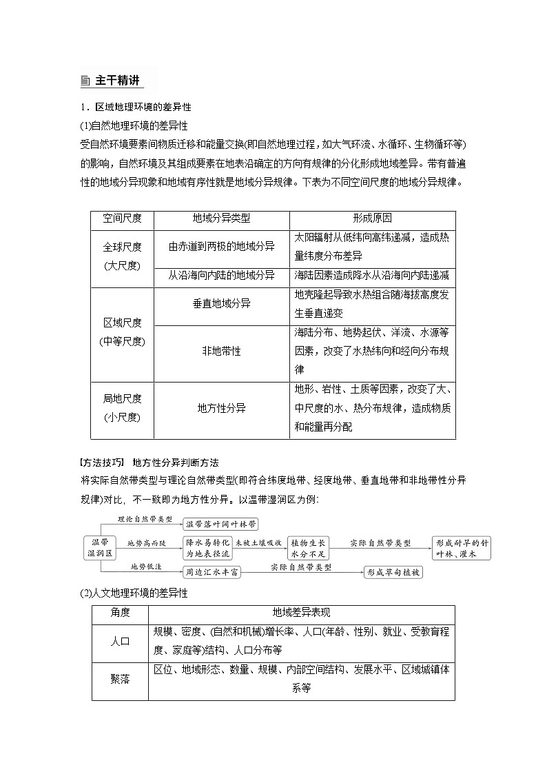 第一部分　素养1　专题1　主题2　区域差异性--2025年高考地理大二轮专题复习（教师版）第3页