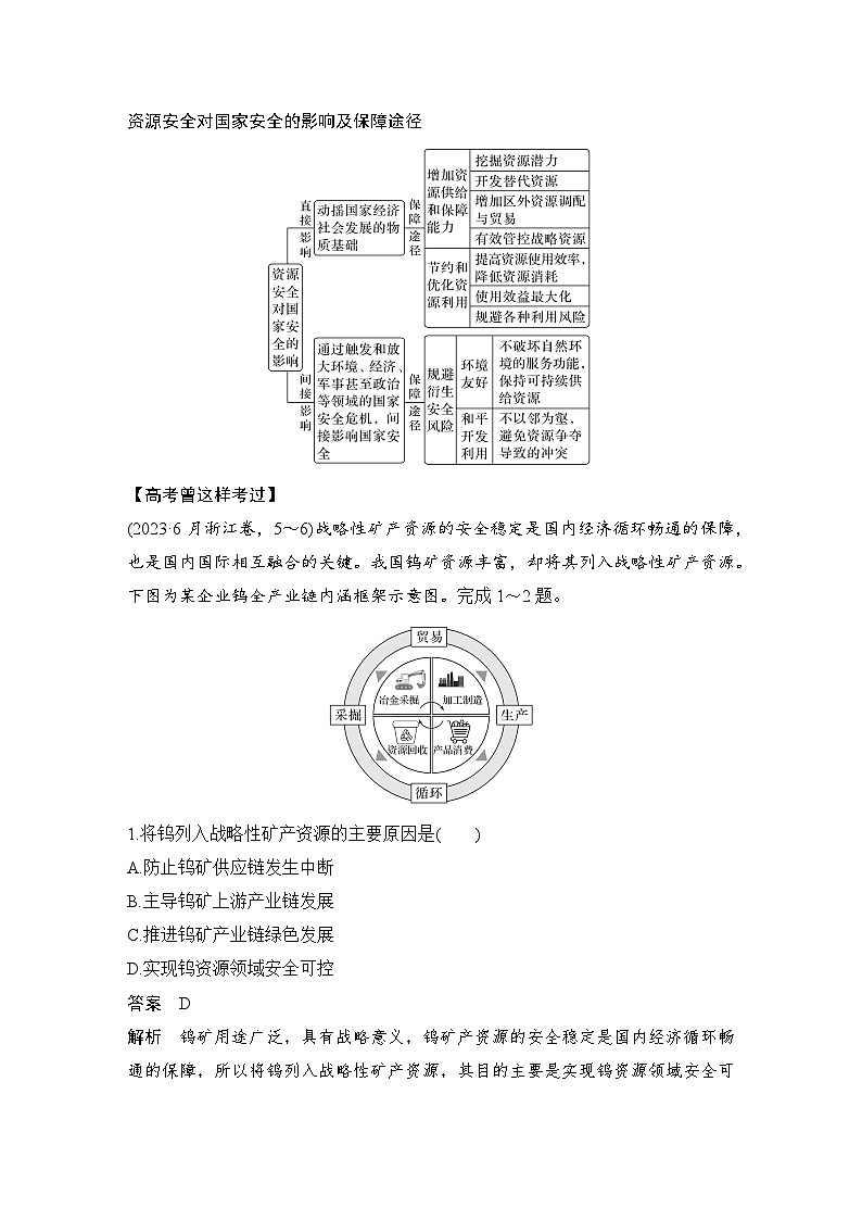 第一部分　大单元十三　资源、环境与国家安全 --2025年高考地理大二轮专题复习题库（讲练）第2页