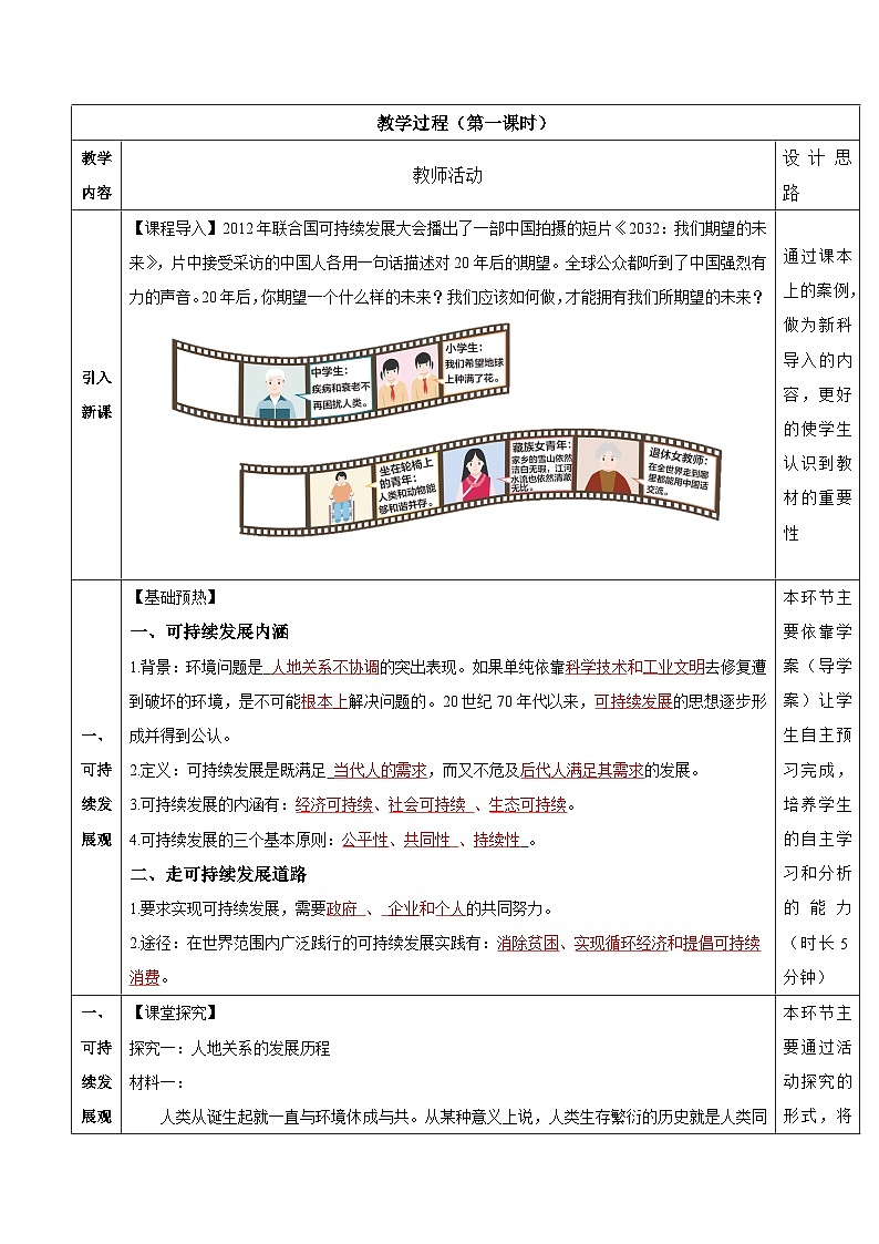 人教版（2019）高中地理必修第二册5.2《走向人地协调—可持续发展》（教学设计）第2页