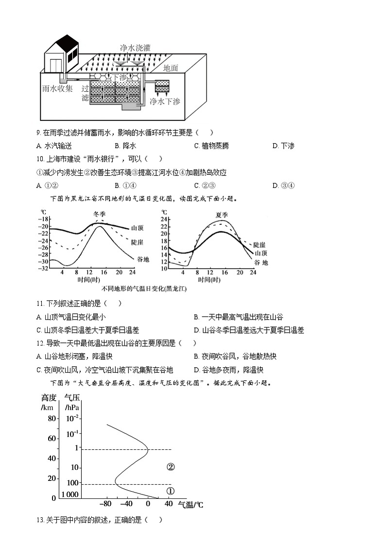 四川省眉山市2024-2025学年高一上学期1月期末地理试题  Word版无答案第3页