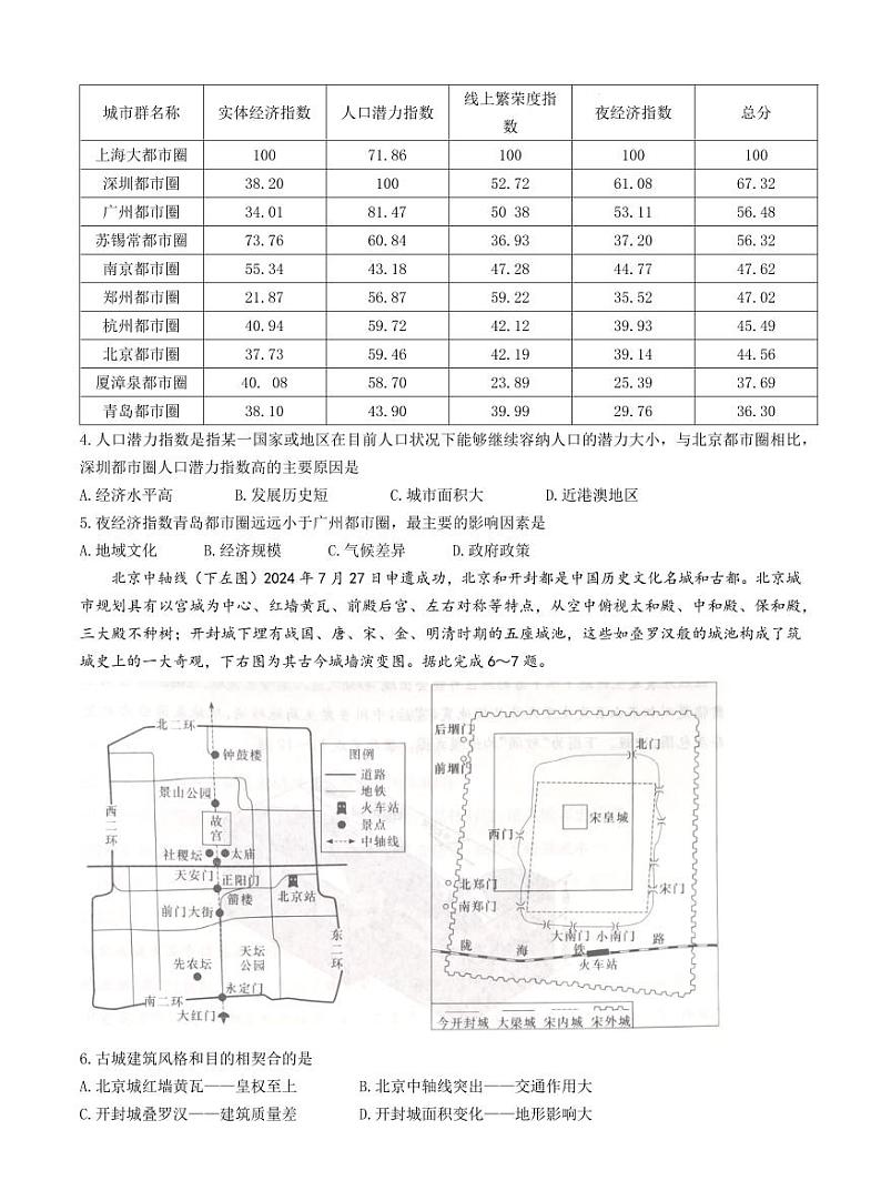湖南省娄底市2025届高三上学期期末教学质量检测-地理试卷+答案第2页