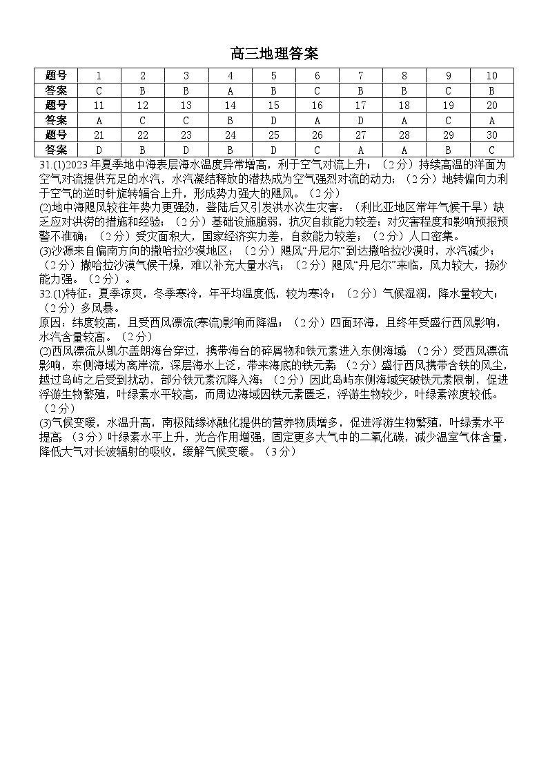 答案地理第1页