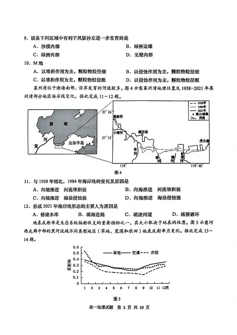 山东省青岛市2024-2025学年高一上学期期末考试地理试题第3页