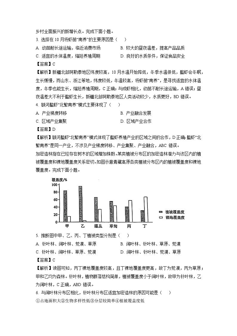 内蒙古2025年普通高中学业水平选择性考试适应性演练（八省联考）地理试卷（解析版）第2页