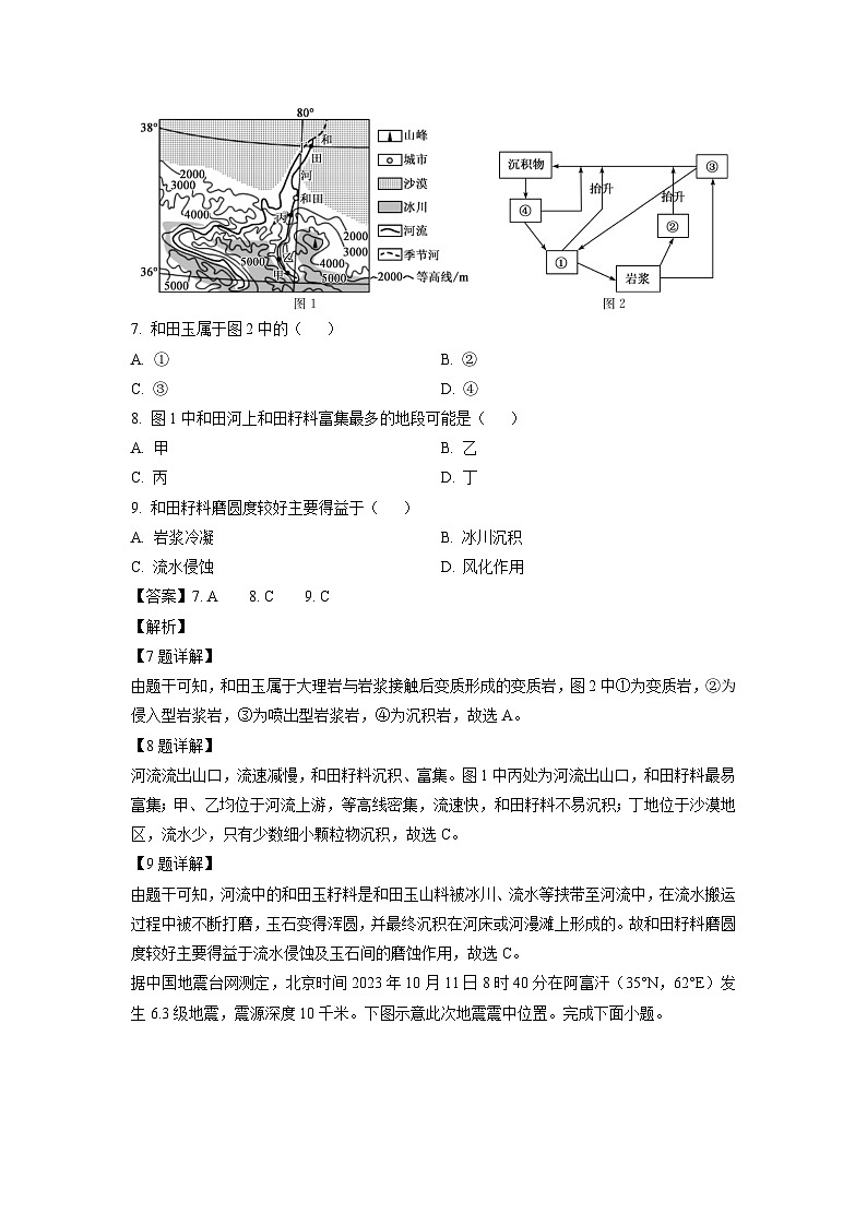 2023~2024学年黑龙江省龙东地区高二上期中地理试卷（解析版）第3页