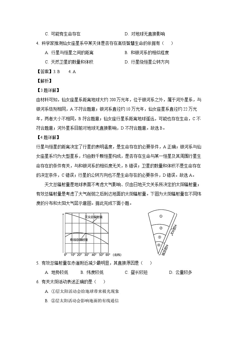 2024~2025学年江苏省南京、镇江、徐州等十校高一上12月联考地理试卷（解析版）第2页