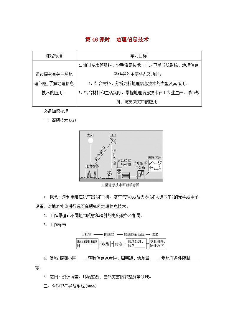 2025版高考地理全程一轮复习学案第一部分自然地理第九章自然灾害第46课时地理信息技术湘教版第1页