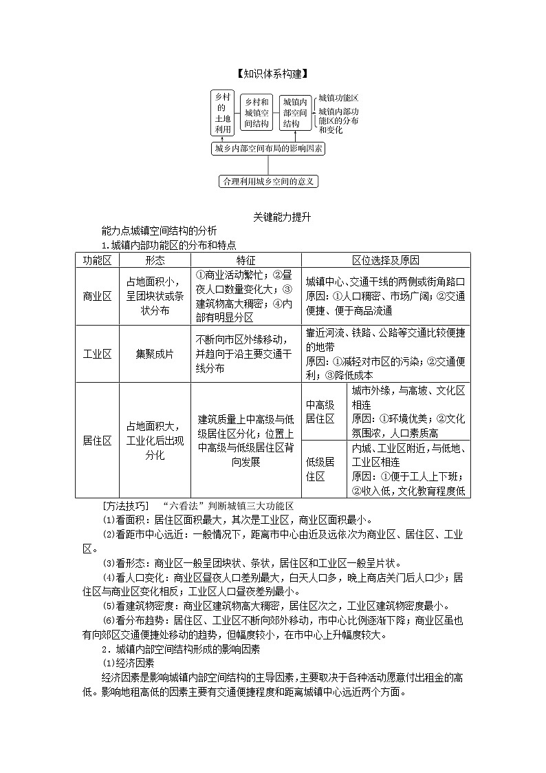 2025版高考地理全程一轮复习学案第十一章乡村和城镇第47课时乡村和城镇空间结构第3页
