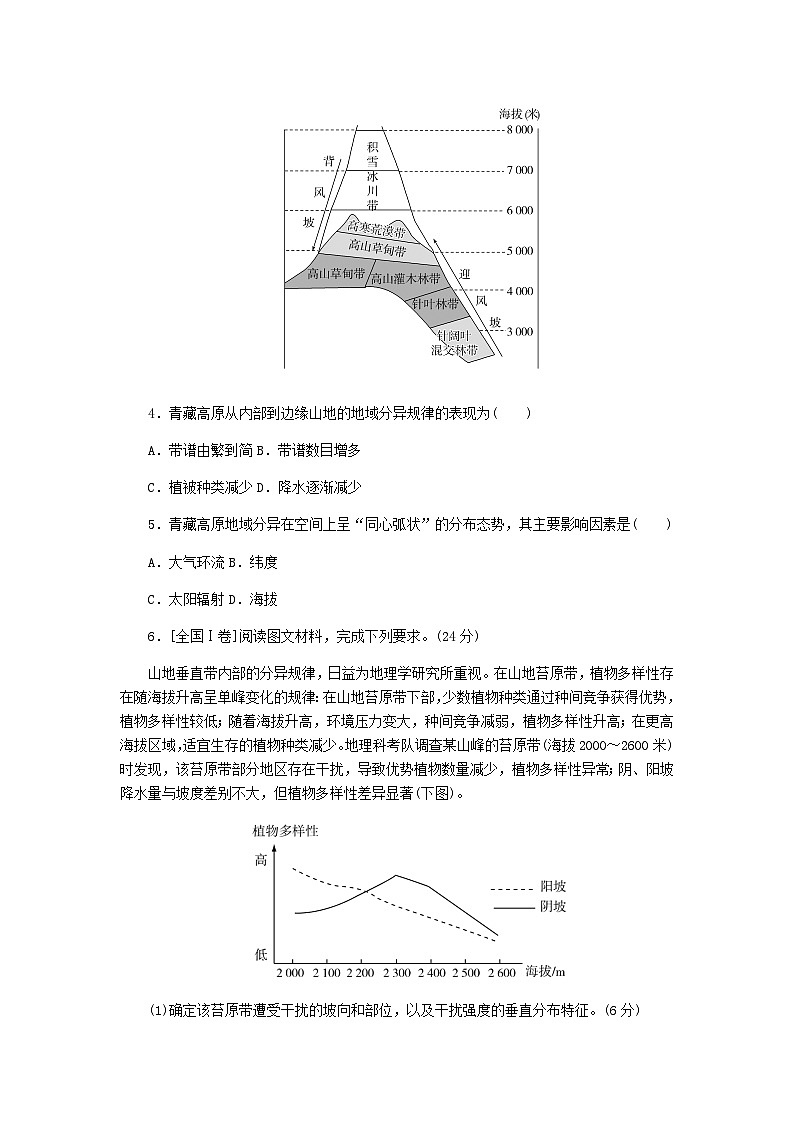 2025版高考地理全程一轮复习课时作业43垂直分异规律湘教版第2页