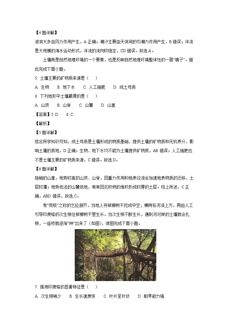 天津市红桥区2024-2025学年高一上学期期末地理试卷（解析版）第3页