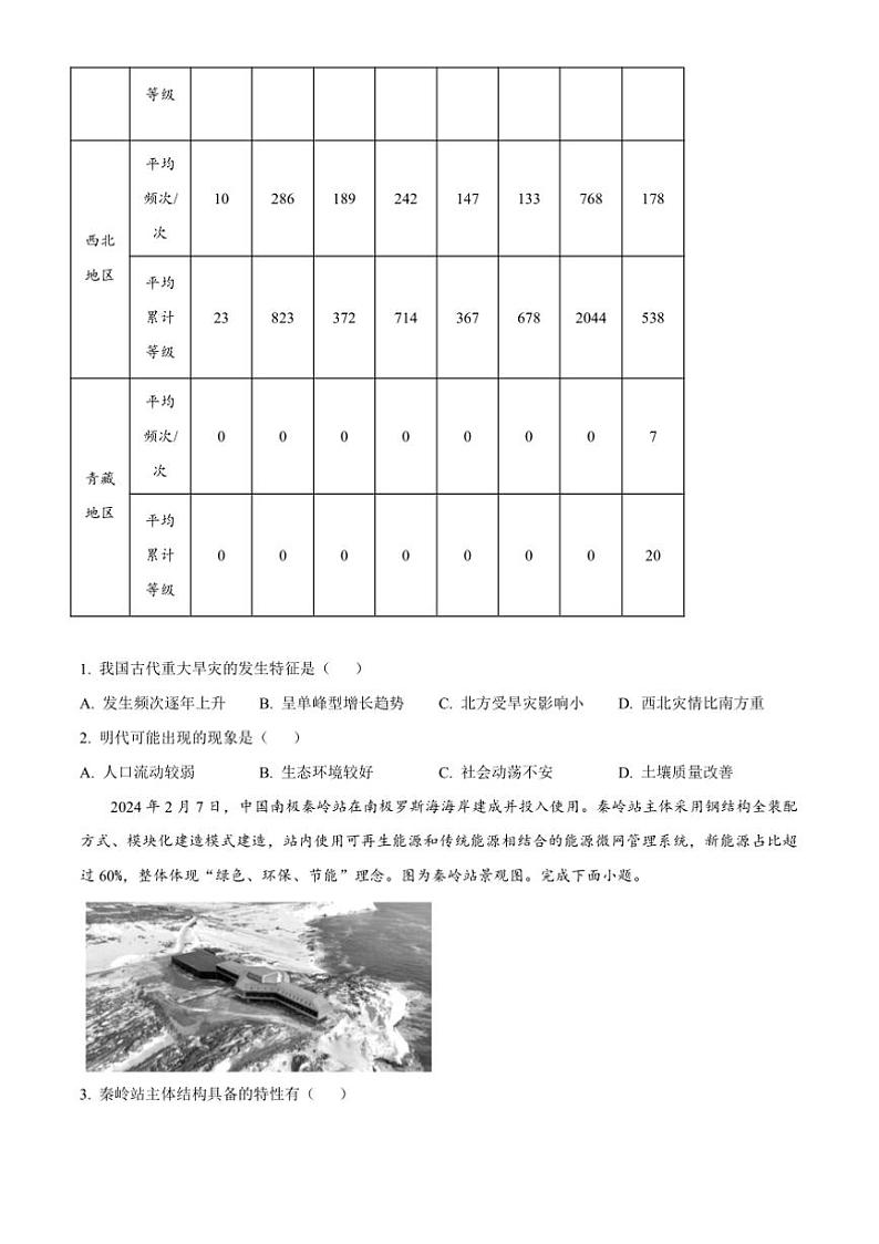 2025届广东省肇庆市高三(二)高考模拟考试地理试卷(含答案)第2页