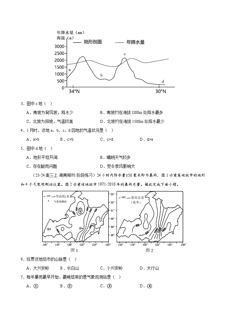 专练20 中国的地形与地势（专项训练）-2025年高考地理一轮复习专练（原卷版）第2页
