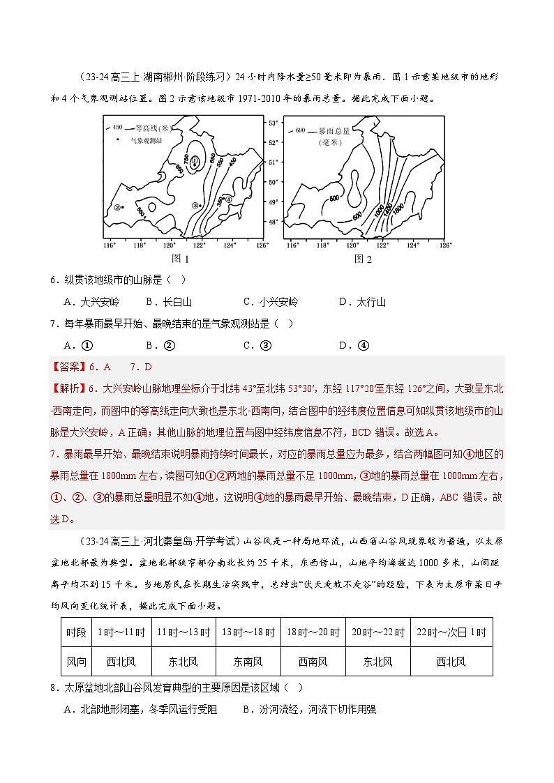 专练20 中国的地形与地势（专项训练）-2025年高考地理一轮复习专练（解析版）第3页