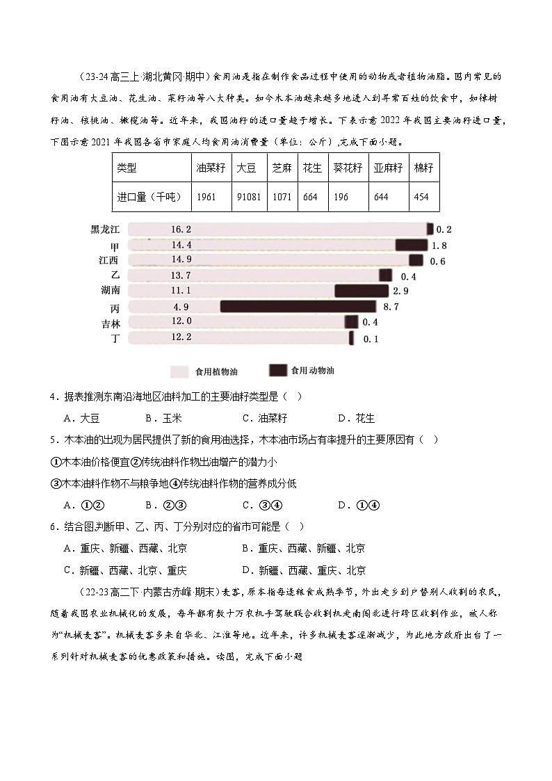 专练25 中国的农业（专项训练）-2025年高考地理一轮复习专练（原卷版）第2页