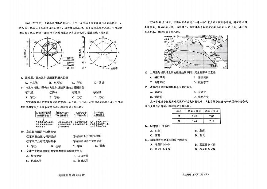 地理丨山东省日照市2022级（2025届）高三校际联合考试（日照一模）地理试卷及答案第2页