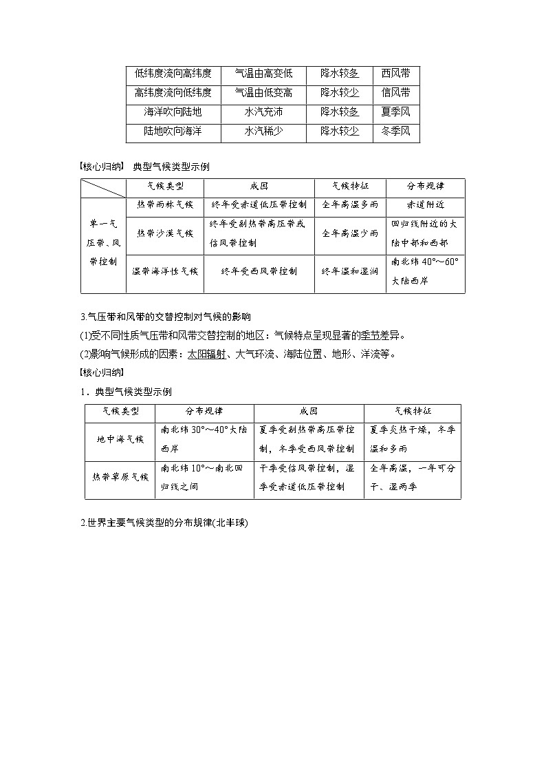 第三章 第三节 课时1　气压带和风带对气候的影响（教师版）第2页
