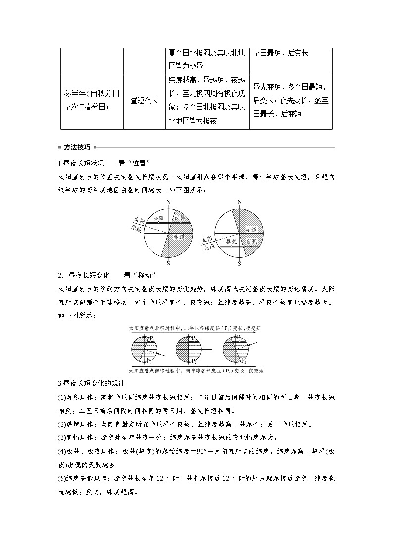 第一章 第二节 课时3　昼夜长短的变化（教师版）第2页
